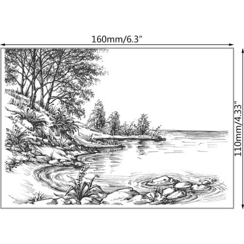 2021 New River Bank Lake DIY Silicone Clear Stamp Seal Scrapbook Embossing Album Decor