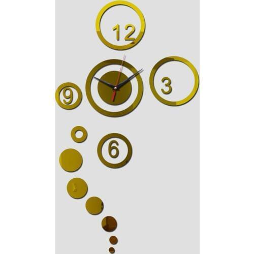 New diy Acrylic wall clock novelty fashion mirror surface stickers living room real Quartz clocks home decor