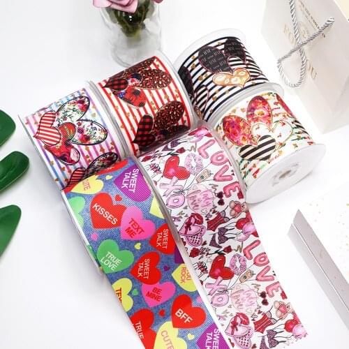 DIY Valentines Day Printed Grosgrain Ribbon For Craft Supplies Sewing Accessories 5 Yards, Planar Resins Mold 10 Pieces. 47162