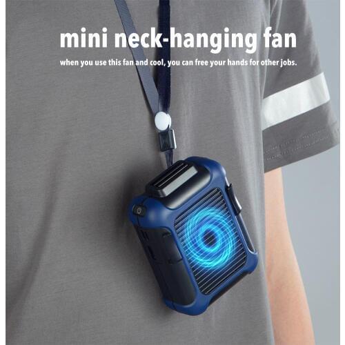 Portable USB Mini Fan Rechargeable Clip-on Waist Fan Necklace Fan for Indoor Outdoor Mobile Phone Charging and Cooling