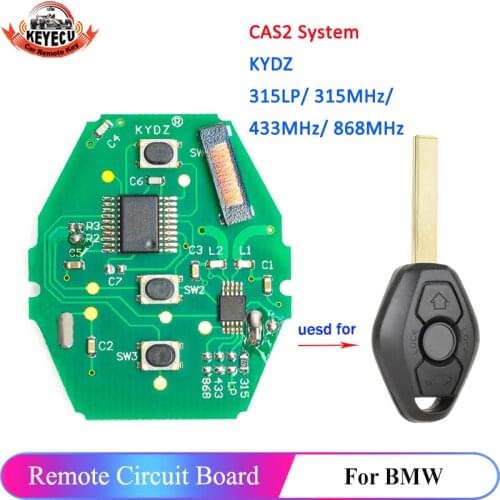 KEYECU 3 Button KYDZ CAS2 Remote Key Board 315MHz/ 433MHz/ 868MHz/ 315LP ID7944 Chip for BMW 3 5 6 7 Series X3 X5 Z3 Z4 Z8