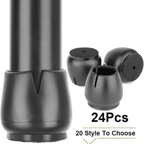 New 24Pcs Silicone Table Chair Leg Mat Foot Protection Bottom Cover Pads Non-slip Table Chair Leg Caps Wood Floor Protector