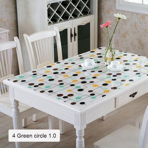 Tablecloth PVC transparent Soft Glass waterproof Oilproof Kitchen Dining table cover tablecloth for rectangular table