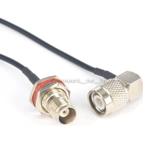 TNC Male Rightangle to TNC Female Coaxial Adapter Pigtail Jumper Cable 20CM RG174