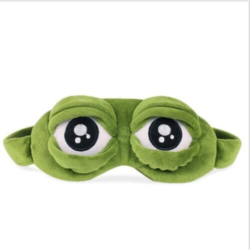 Funny Creative Pepe The Frog Sad Frog 3D Eye Mask Cover Sleeping Rest Cartoon Plush Sleeping Mask Cute Anime Gift