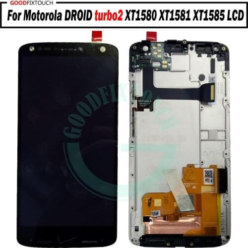 Original For Motorola Moto Maxx Droid turbo2 turbo 2 XT1585 XT1581 XT1580 Lcd Display+ Touch Screen Digitizer Assembly + frame