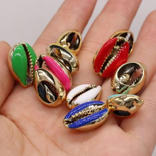 10pc/lot Multicolor Natural Shell Loose Spacer Beads Cowrie Conch Beach Bead for Jewelry Making DIY Necklace Bracelet Crafts