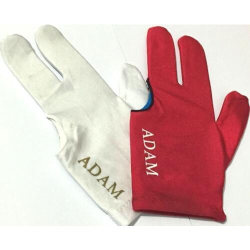 100pcs/lot ADAM New Billiards Pool Carom Gloves White/Red/Black Three-fingle Fabric Snooker Gloves Billiard supplies