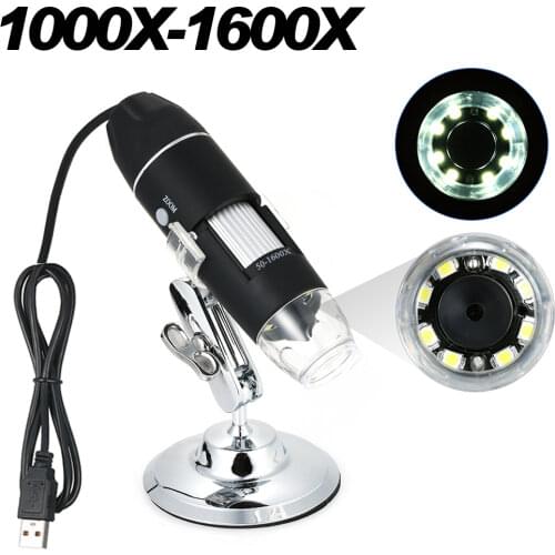 1600X 1000X Digital Microscope USB Microscope Microscopio Magnifier Electronic Microscope Stereo Endoscope Camera 0.3MP 8 LED