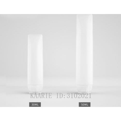 30ml50ml 50/100pcs Empty PE White Hand Cream Container,Squeeze Cosmetic Soft Hose Tubes,Portable Cosmetic Facial Cleanser Bottle