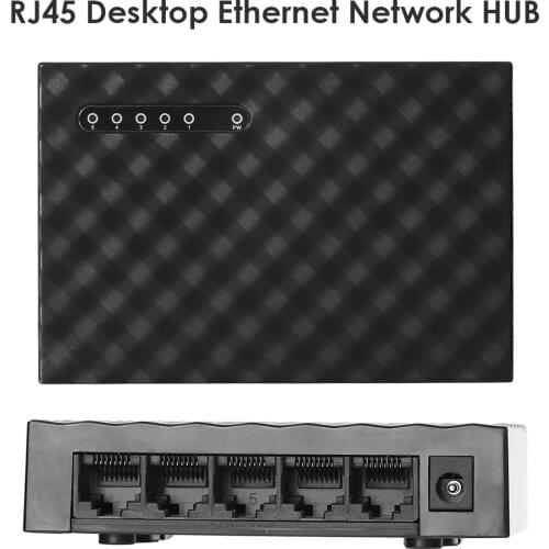 5 Port Gigabit Switch 10/100/1000Mbps RJ45 Desktop Ethernet Network Switch HUB with Power Adapter for Home Dormitory