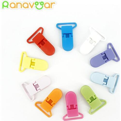 5 pcs 10 color mixed Hot D shape 25mm Plastic Baby Dummy Pacifier clip Soother Clip Suspender Clip Pacifier Holder Clips S061