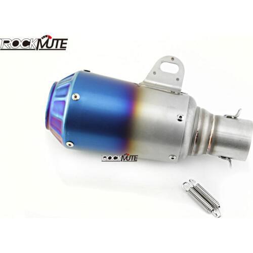 Motorcycle Accessories Racing Exhaust Muffler Pipe Stainless Steel Short Exhaust for 51mm Universal Motorcycle Street Bike Blue