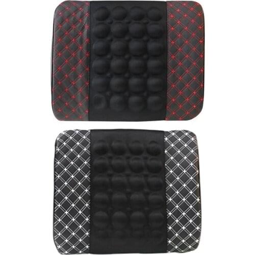 Car Electric Massage Back Cushion for Car Seat Support Health Care Lumbar Pad Auto Back Pillow PU Leather Auto Seat Back Support