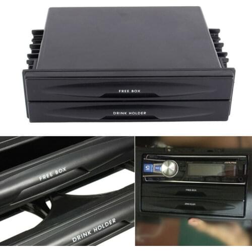 Car Cup Holder Drink Bottle Stand Double Din Radio Pocket Drink Holder Storage Box Organizer Universal Car Storage Rack