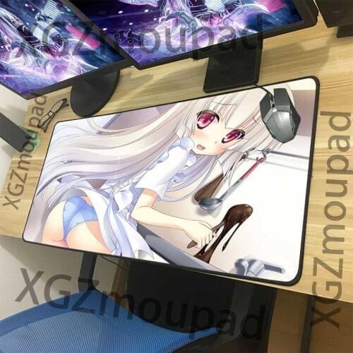 XGZ Large Gaming Mouse Pad Black Lock Edge Cartoon Sexy Hip Girl HD Computer Custom Table Mat Speed Natural Rubber Non-slip Xxl
