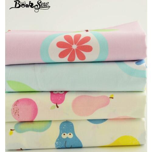 Booksew Fat Quarter 100% Cotton Fabric 4 Color Collection Cartoon Pear Style Bedding Table Decoration Tildas Sewing Craft Telas