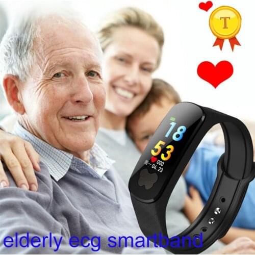Factory price PPG+ECG Sport Fitness Watch colorful display elder Smart wristBand blood pressure band healthy tracker smart band