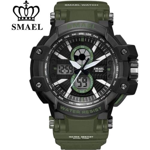 SMAEL Military Watch Digital Watches Mens Wristwatch Sport LED Electronic Watch Camping Fitness Wateproof Clock Relogio Masculi