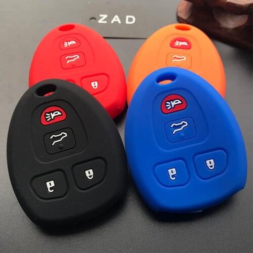 ZAD Silicone rubber car key cover case shell For GMC Yukon for Buick Enclave Saturn Chevy Tahoe Traverse Suburban 4 buttons key