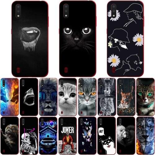 For SAMSUNG GALAXY A01 Case Wolf Silicon TPU Fundas for Samsung Galaxy a 01 Cat Animal Shell Bag Housing Phone Cases