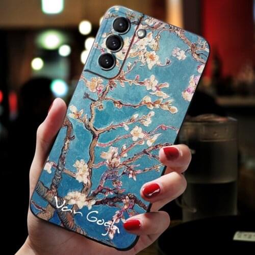 For Samsung Galaxy S21 Ultra S20 FE Plus Case Cover For Samsung Galaxy S21 S20 Ultra 5G Case 3D Apricot Protective Phone Case