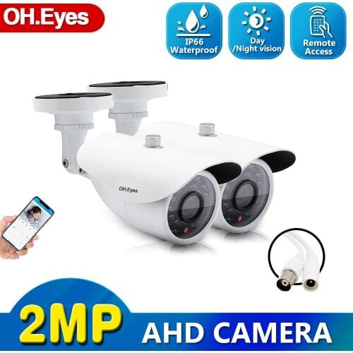 OH.eyes 2MP AHD Camera Security Video Surveillance Indoor Outdoor Bullet Camera Waterproof HD CCTV Camera 1080P Day Night Vision