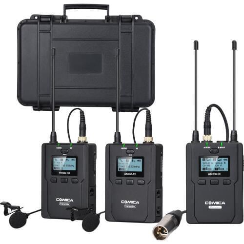 Comica CVM-WM200(A) 96-Channel Wireless Microphone Professional Wireless mic Lavalier Microphone Recording Condenser Microphone