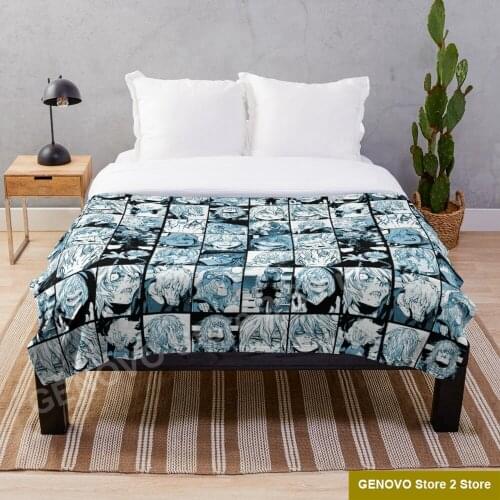 Shigaraki Collage color version Blanket Warm Cozy Letter Throw Blanket Print on Demand Sherpa Blankets for Sofa Thin Quilt