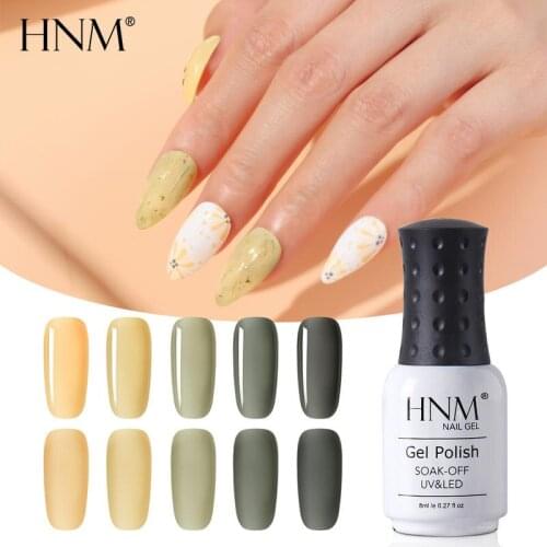 HNM 8ML Gel Nail Polish Sunset Nail Varnish Primer UV LED Soak Off Semi Permanent Gel Polish Salon Manicure