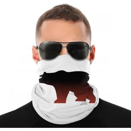 Gradient Bear Scarf Half Face Mask Men Women Halloween Tube Scarf Balaclava Bandana Versatility Headwear Biking Hiking