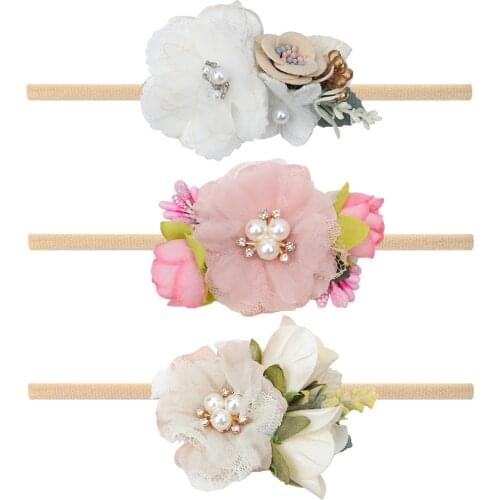 1 Pc Princess Flower Headband Newborn Baby Boy Girl Artificial Floral Photography Prop Hair Accessories Infant Headwear diademas