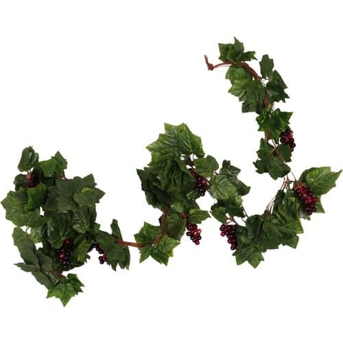 Fake Plants Decor Artificail Silk Ivy Grape Vine Fake Grape Hanging Artificial Plant for weddings festivals Artificial Decor