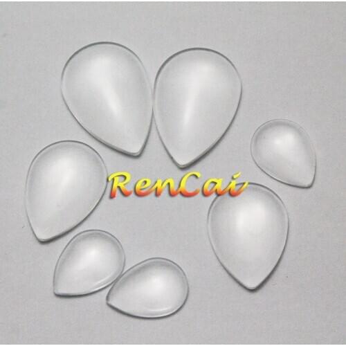 100pcs 10*14/18*13mm Water Drop Glass Cabochons Clear Glass Cabochon Hot For DIY Charm Pendant Necklace Jewelry Making