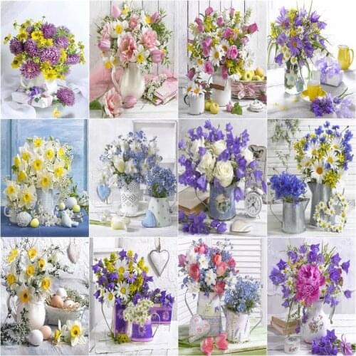 GATYZTORY 40x50cm Pictures By Number Flower Kits Paintings Art Drawing On Canvas Gift Pictures By Numbers Kits Home Decor