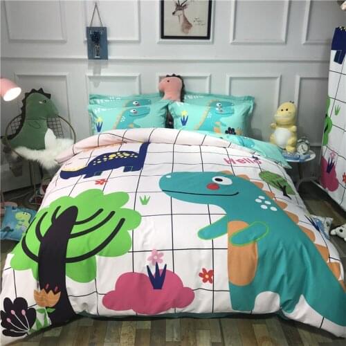 Cartoon Kids Bedding Set Crib Twin Baby Children Duvet Cover Set 3/4PCS Bed Linen Set Dinosaur No Filler Home Textile