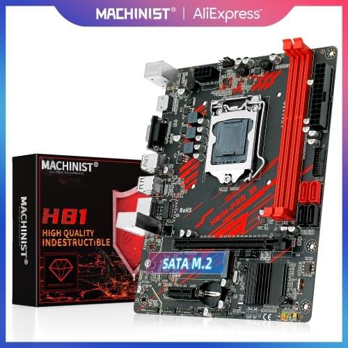 MACHINIST H81 LGA 1150 motherboard Support desktop DDR3 RAM With SATA2 SATA3 NVME(Support NGFF) M-ATX Dual channel H81M-PRO-S1