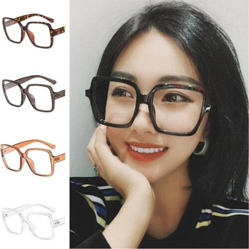Fashion Glasses Women & Men Optical Eyewear Simplicity Eyeglasses Unisex Square Thick Frame Anti-UV Spectacles