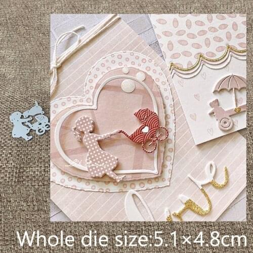 New Design Craft Metal stencil mold Cutting Dies girl with doll carriage scrapbook die cuts Album Paper Card Craft Embossing