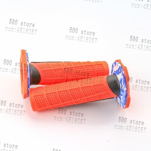 Orange 22mm Universal Motorcycle Handle Bar Grip Dirt Pit Bike Rubber Hand Grips Hands For Motorcycles ATV Bike