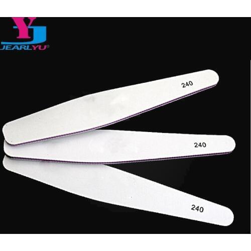 JEARLYU 10pcs White Drop Style Sanding Nail Files Nail Art Tools Artificial Nail Sandpaper Cuticle Remover Buffers File 240/240