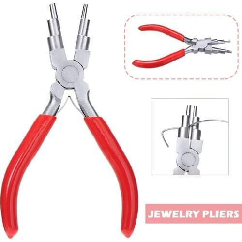 6in1 Bail Making Wire Looping Forming Pliers Wire Wrapper Loop Bending Jewelry Plier 6 Round Heads For DIY Jewelry Making