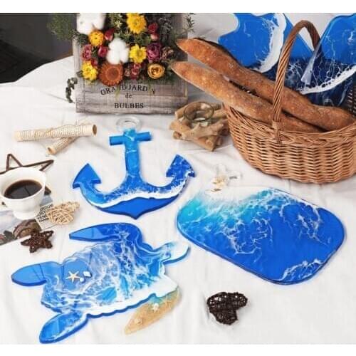 Anchor Sea Turtle Whale Tray Handmade Pendulum for Coaster Mold Epoxy Resin Molds for Craft Jewelry Tools Accessories