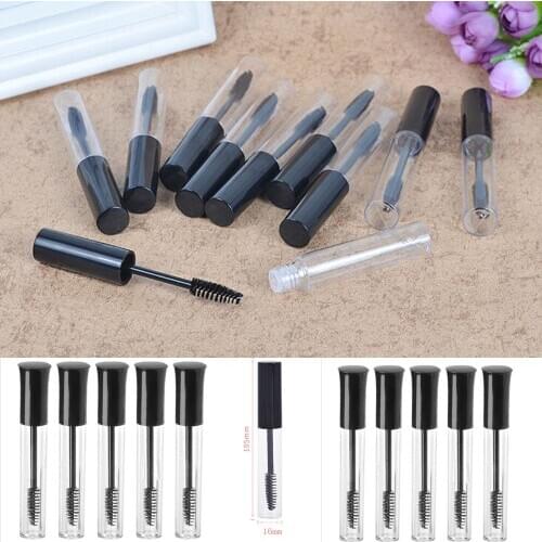 5pcs/lot 10ml Transparent Plastic Mascara Bottle Glass Mini Portable Eyelash Tube Liquid Bottle Container Reuseable Eco-friendly