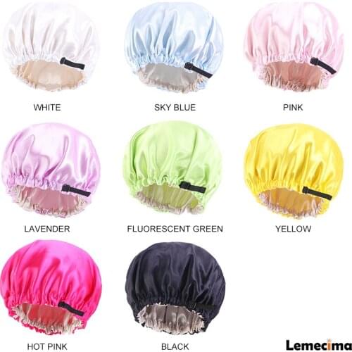 Adjustable Baby Hair Caps Silky Satin Bonnet Double Layer Sleep Cap Night Turban Children Solid Headwear Hat Hair Styling Tools