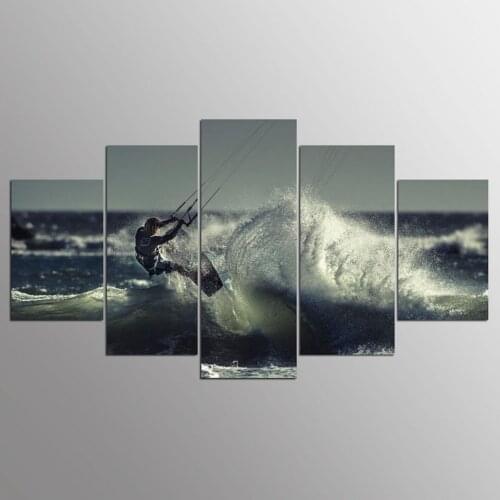 Modern Canvas Pictures HD Printed Wall Art Unframed 5 Pieces Surfing Seaview For Living Room Home Decoration Painting Poster