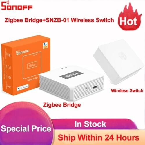 Sonoff Zigbee Bridge Smart Home Zigbee Hub SNZB-01 Zigbee Wireless Touch Smart Switch Work with Zigbee Bridge Via Ewelink APP