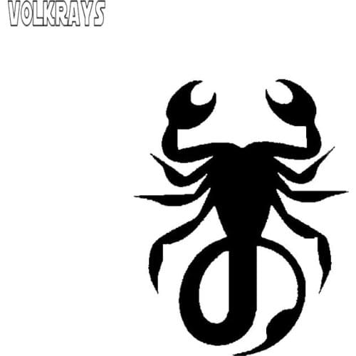 Volkrays Animal Car Sticker Scorpion Mighty Decal Vinyl Automobile Motorcycles Decoration Accessories Black/Silver,19cm*15cm