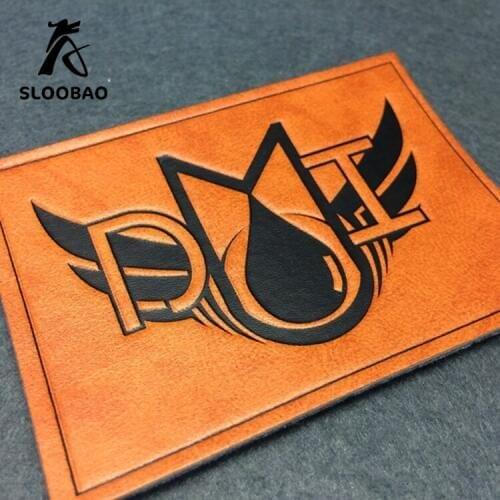 High quality custom embossed leather label
