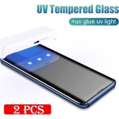 100D UV Tempered Glass For Samsung Galaxy S9 S8 S10 Plus Note 10 9 8 Full Liquid Screen Protector Film For Samsung S8 S9 S7 Edge